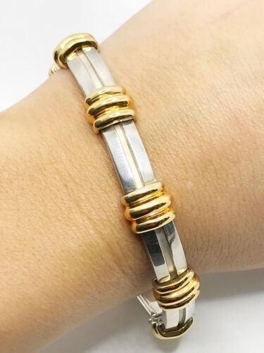 Tiffany & Co. 18K & SS Two-Tone Atlas Bar Link 1995 Bracelet Tiffany & Co. 18K & SS Two-Tone Atlas Bar Link 1995 Bracelet